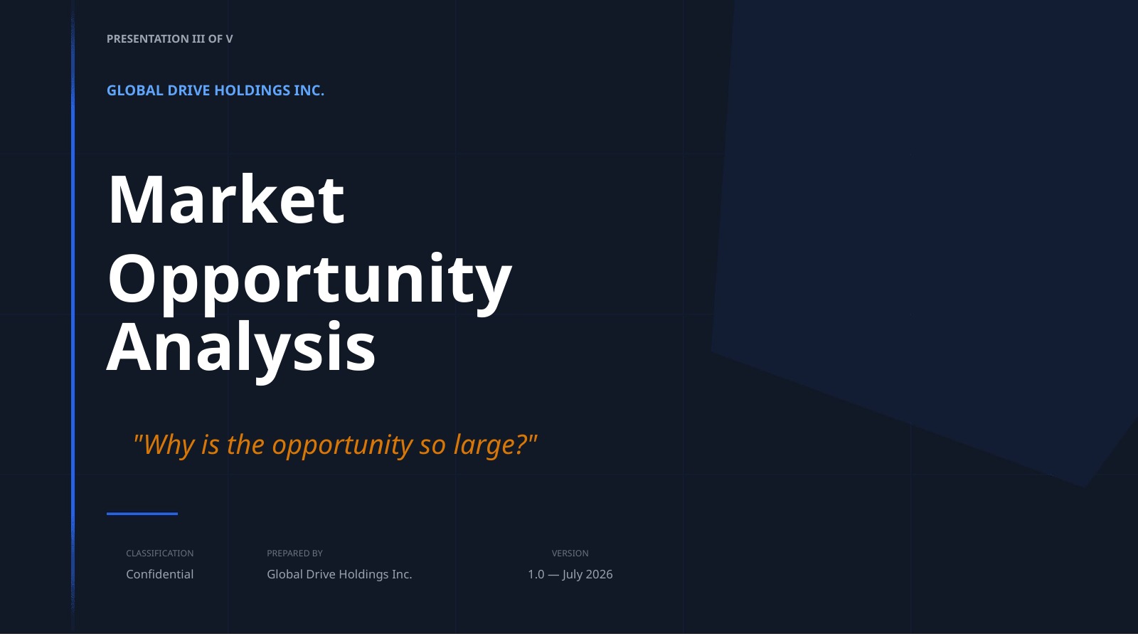 Cover of the Market Opportunity Analysis